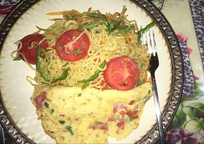 Vegetable indomie and Egg Recipe