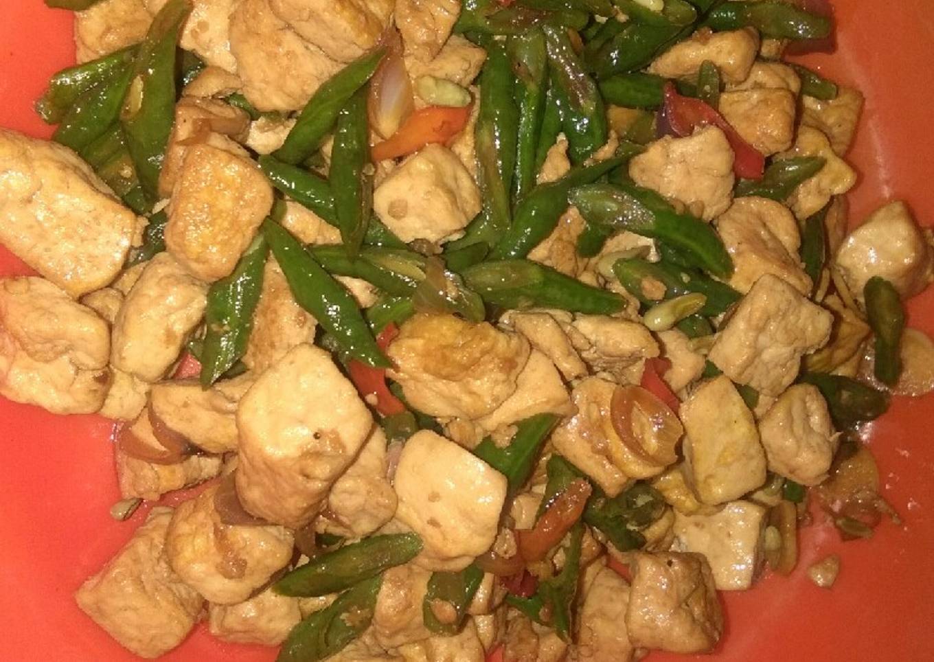 Tumis Kacang Panjang dengan Tahu