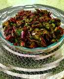 Ensalada de hojas de betarraga al vapor