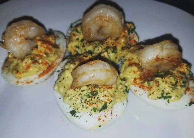 Steps to Prepare Super Quick Homemade Devil eggs with shrimp