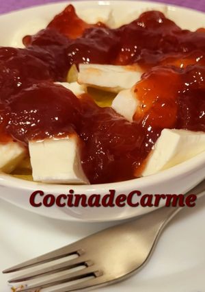Foto principal de Manzana asada con queso y mermelada 🍎😋