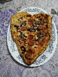 عکسی از دستور پیتزا مرغ و قارچ