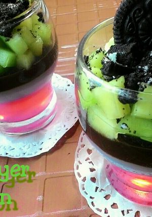 Foto resep Puding Layer Oreo Melon