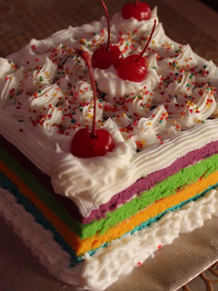 Foto resep Rainbow cake (kukus)
