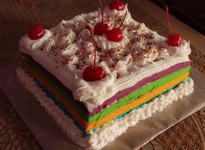 Foto resep Rainbow cake (kukus)