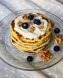 🥞🫐Hotcakes de harina de coco, coco rallado y arándanos 🫐🥞Sin azúcar ni edulcorantes