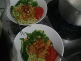Mie Ayam hijau homemade No MSG