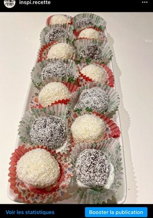 Une photo de Boules de coco façon Raffaello sans cuisson 🥥🍫