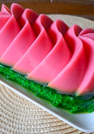 Foto resep Puding Lapis Tape Singkong Rose dan Lumut Pandan