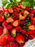 Salată de fructe roșii 🍉🍒🍓+zmeură