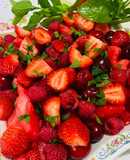 Salată de fructe roșii 🍉🍒🍓+zmeură