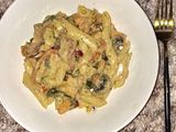 Creamy chicken, mushroom & bacon pasta