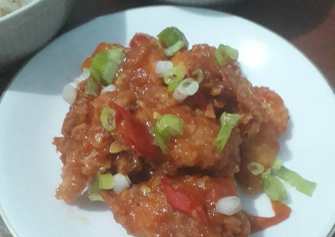 Udang Goreng Tepung saus Asam Manis