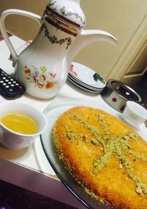 صورة لوصفة كنافة بالقشطة البلدي