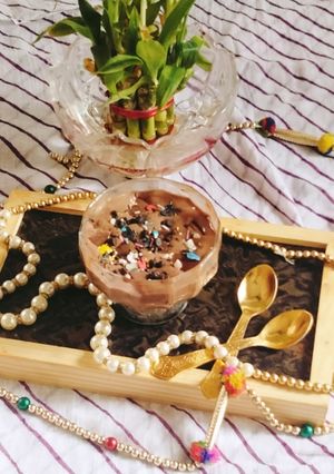 A picture of Coffee ☕ custard 🍮 vegan Creamy custard coffee 😋😋.