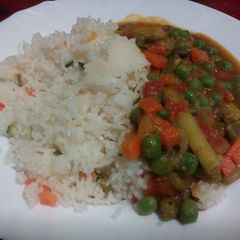A picture of White Rice with vegetables#vegetable contest.