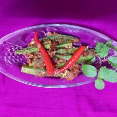 A picture of Okra mint masala.