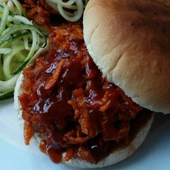 A picture of Vickys BBQ Pulled Sweet Potato, GF DF EF SF NF.