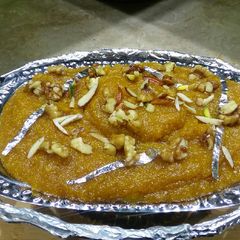 A picture of Pumpkin or suji ka halwa #foodies&friends.