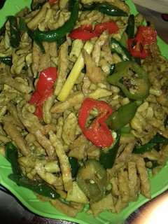 Foto resep Tumis usus tempe merah hijau