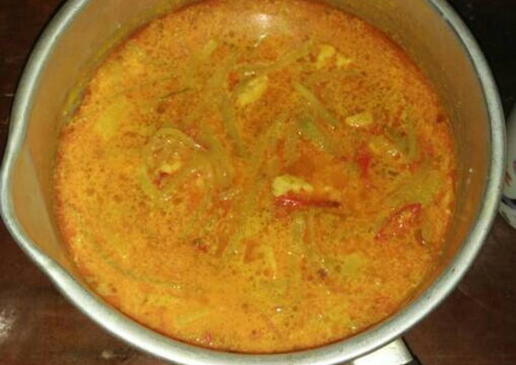 Bagaimana Menyiapkan Sayur santan labu tempe yang Lezat