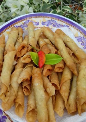 Foto resep Abon Gulung Kulit Pangsit praktis