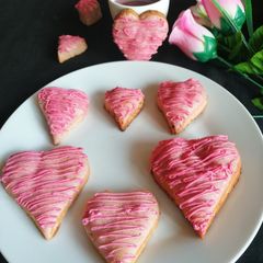 A picture of Heart shaped cake.