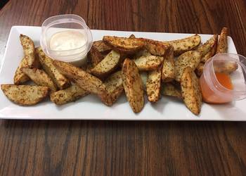 Update, Serving Recipe Baked garlic parmesan potato wedges Delicious Simple