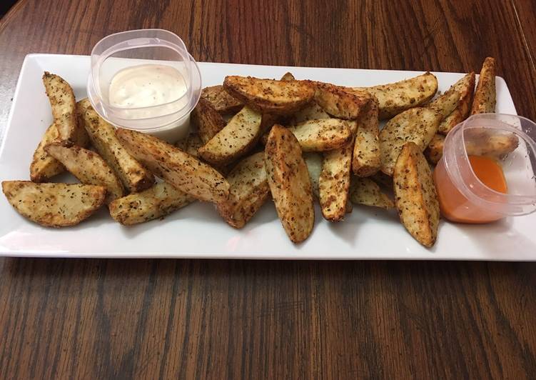 Steps to Make Super Quick Homemade Baked garlic parmesan potato wedges