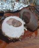 Lomo de cerdo relleno con papas al horno