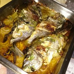 A picture of Oven Baked Sea Bream.