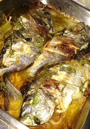 A picture of Oven Baked Sea Bream.