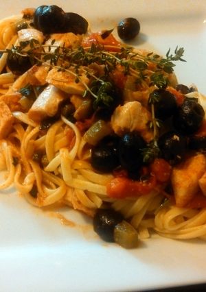 A picture of Chef Thomas's Chicken Linguine.