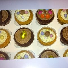A picture of Easter box of cupcakes.