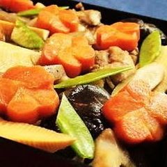 A picture of Osechi Decorative Carrot Plum Flowers.