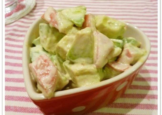 How to Make Any-night-of-the-week Avocado and Crab Stick Soy Sauce Mayo Salad
