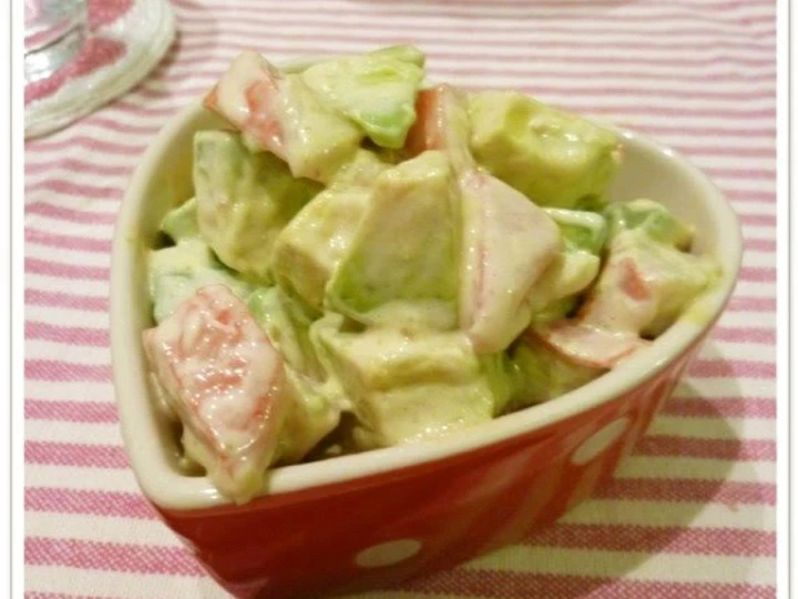 Easy Way Prepare Avocado and Crab Stick Soy Sauce Mayo Salad the So Delicious Makes you drool