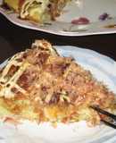 Cheese, Seafood, and Corn Pizza-Style Okonomiyaki