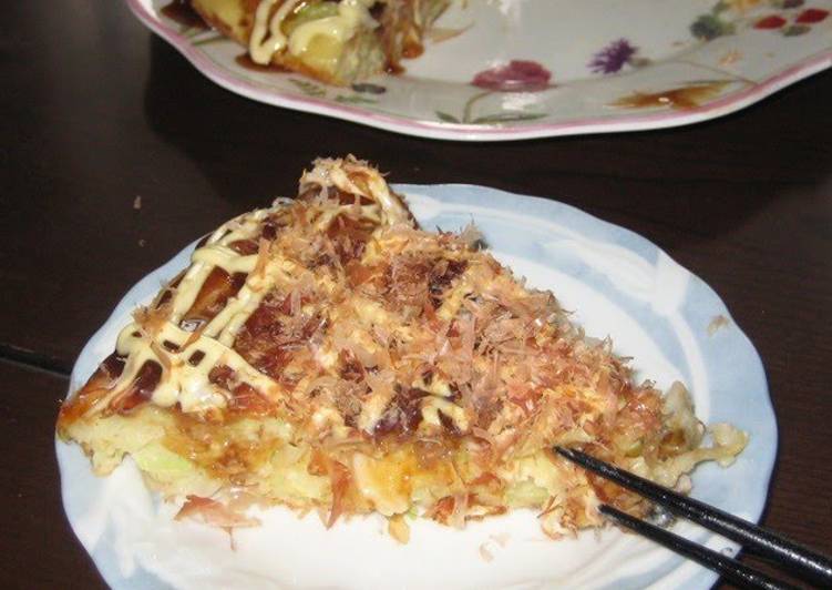 Simple Way to Cook Delicious Cheese, Seafood, and Corn Pizza-Style Okonomiyaki