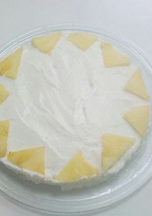 Une photo de Cheese cake ananas coco