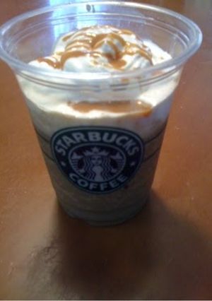 A picture of Starbucks-style Matcha Green Tea Frappuccino.