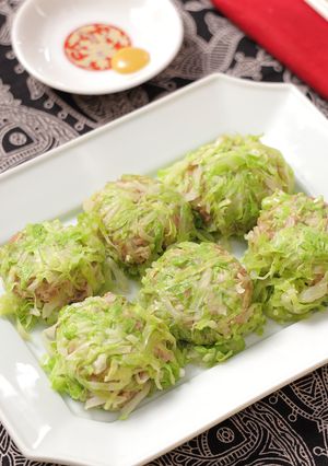 A picture of Easy Microwave Cabbage Shumai (No Wrapping Needed).