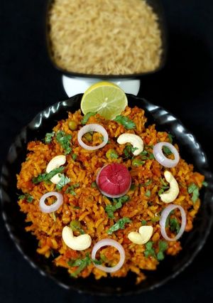 A picture of Red rice pulav.