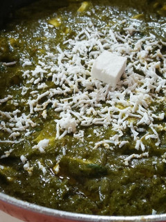 A picture of Palak paneer.