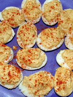 A picture of taisen's deviled eggs.