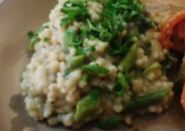 Simple Way to Prepare Ultimate Asiago and Asparagus Barley &#39;Risotto&#39;