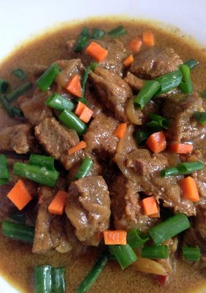 A picture of Beef Pepper Curry.