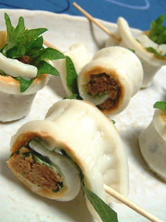 A picture of Tuna Soboro Chikuwa Wraps.