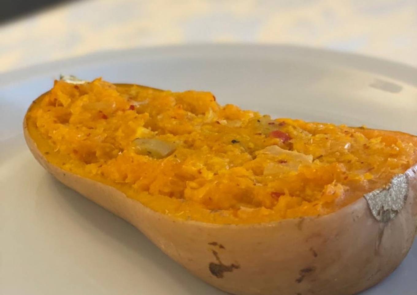 Calabaza rellena de choclo