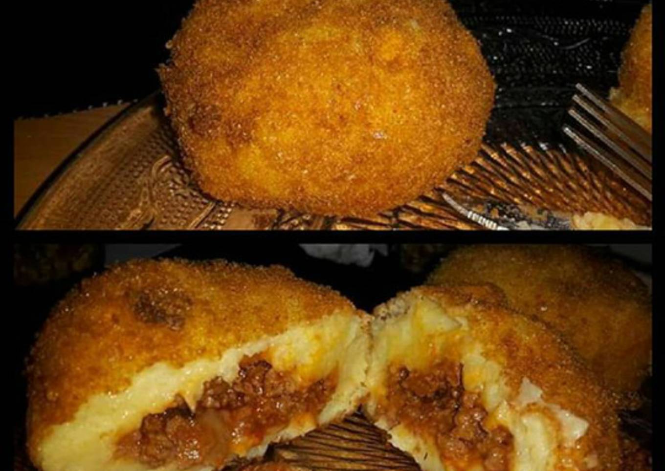 Croquettes de pomme de terre farcie bolognaise